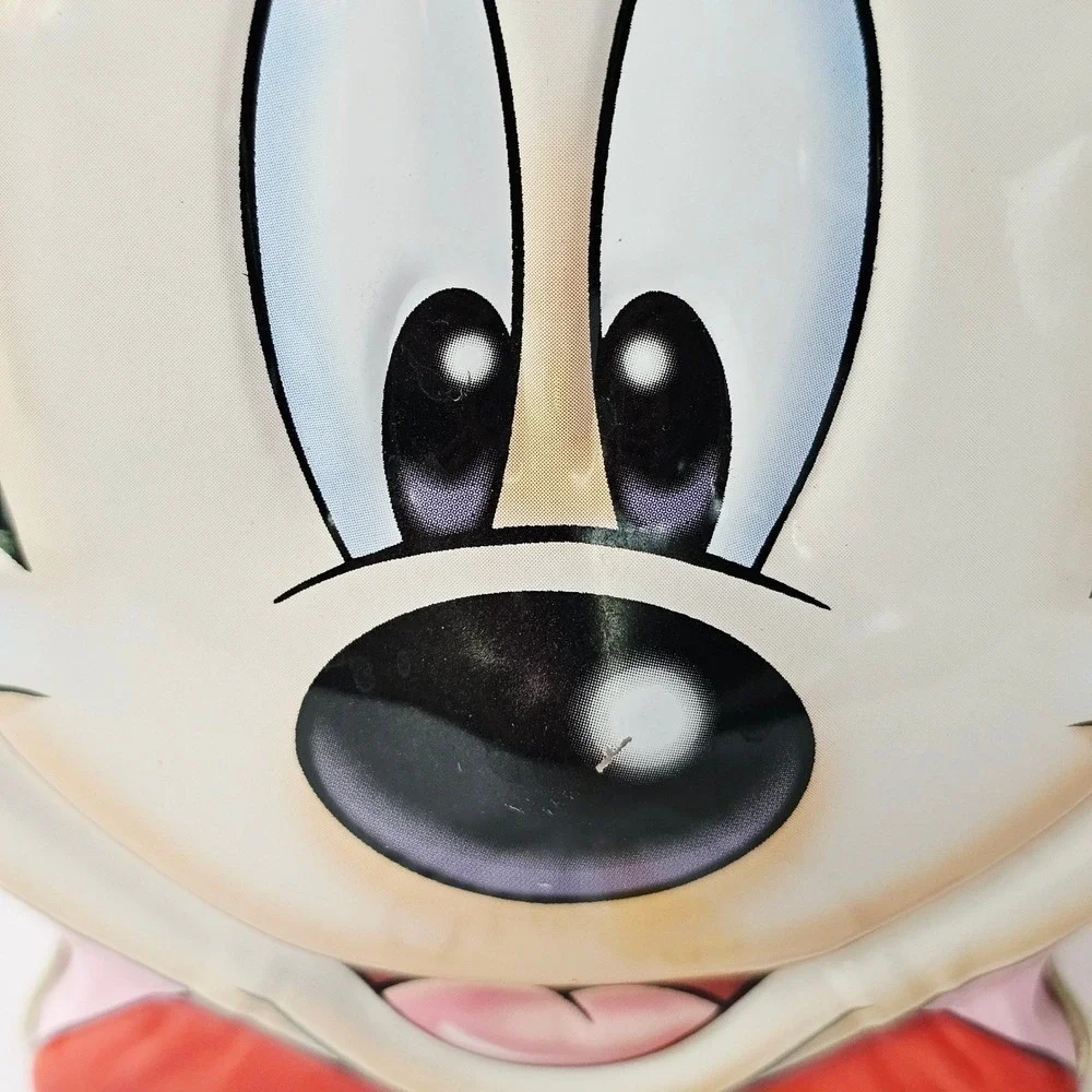 Disney‎ Minnie Mouse Shaped Tin Lunch Box Pink Embossed Metal Collectible Case